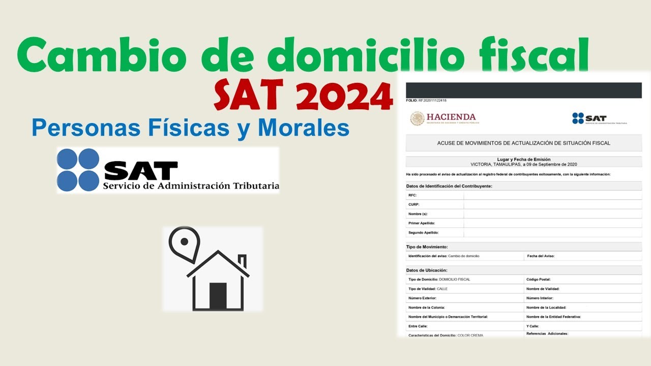 Realizar cambio de Domicilio Fiscal SAT 2024