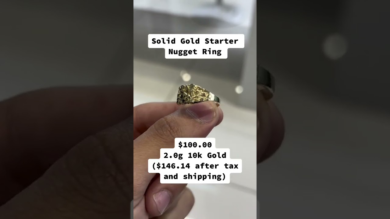 Solid Gold Starter Nugget Ring by Ijaz Jewelers