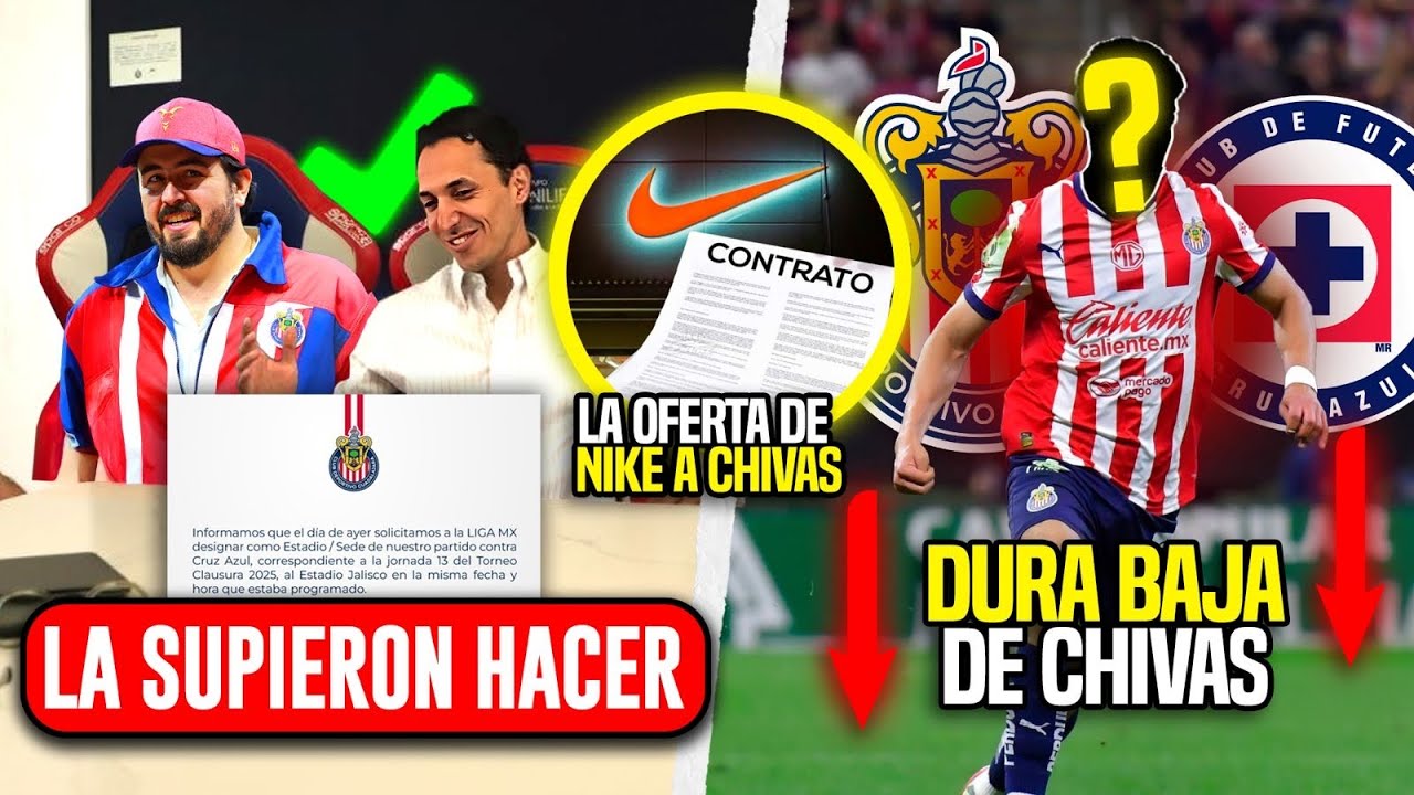 🚨Noticias Chivas ¡Dura Baja vs Cruz Azul! Amaury y Manzo PESAN EN FMF | LA Oferta de Nike