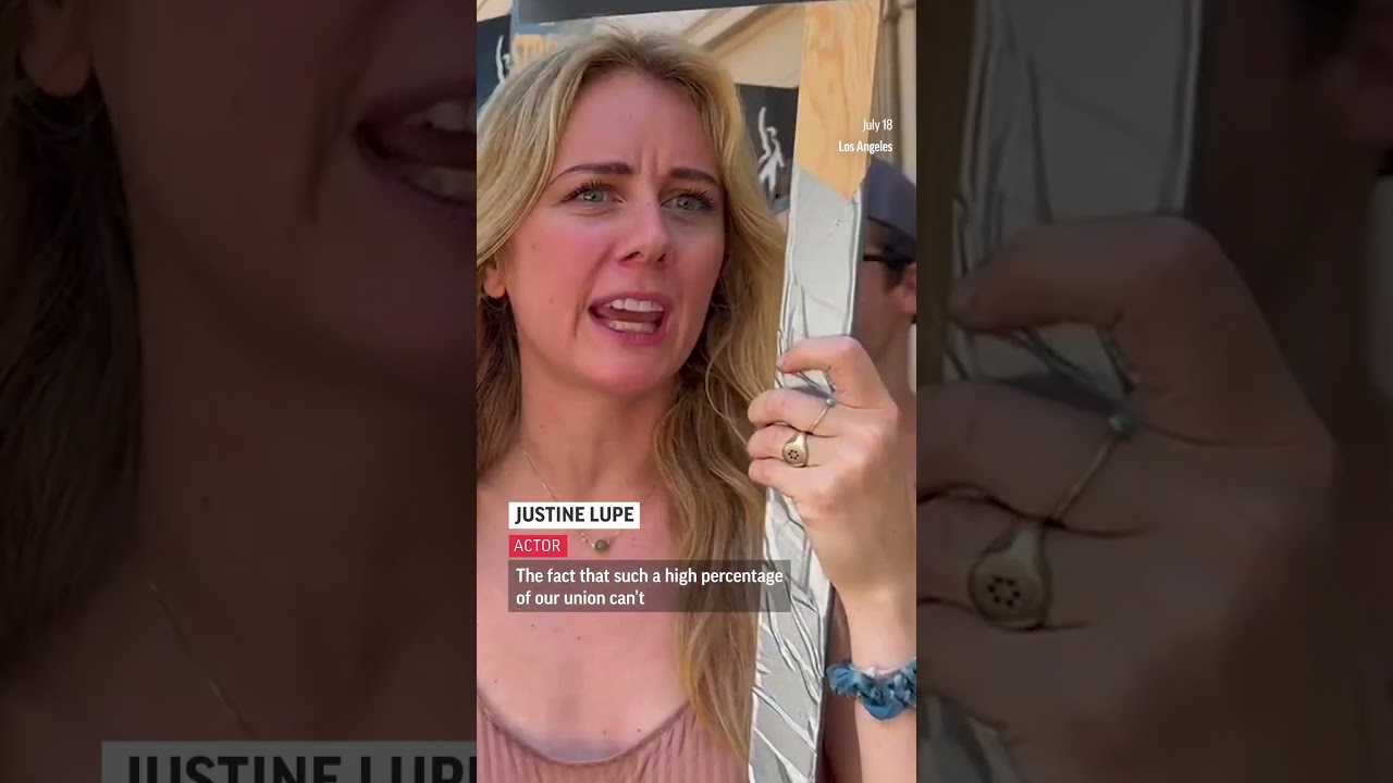 "Succession" stars Alan Ruck and Justine Lupe on the picket lines.