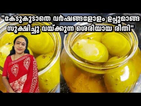 പൂപ്പൽ ഒന്നും വരാതെ ഉപ്പുമാങ്ങ വർഷം മുഴുവനും സൂക്ഷിക്കാവുന്ന രീതി | Perfect Uppu Manga Preparation