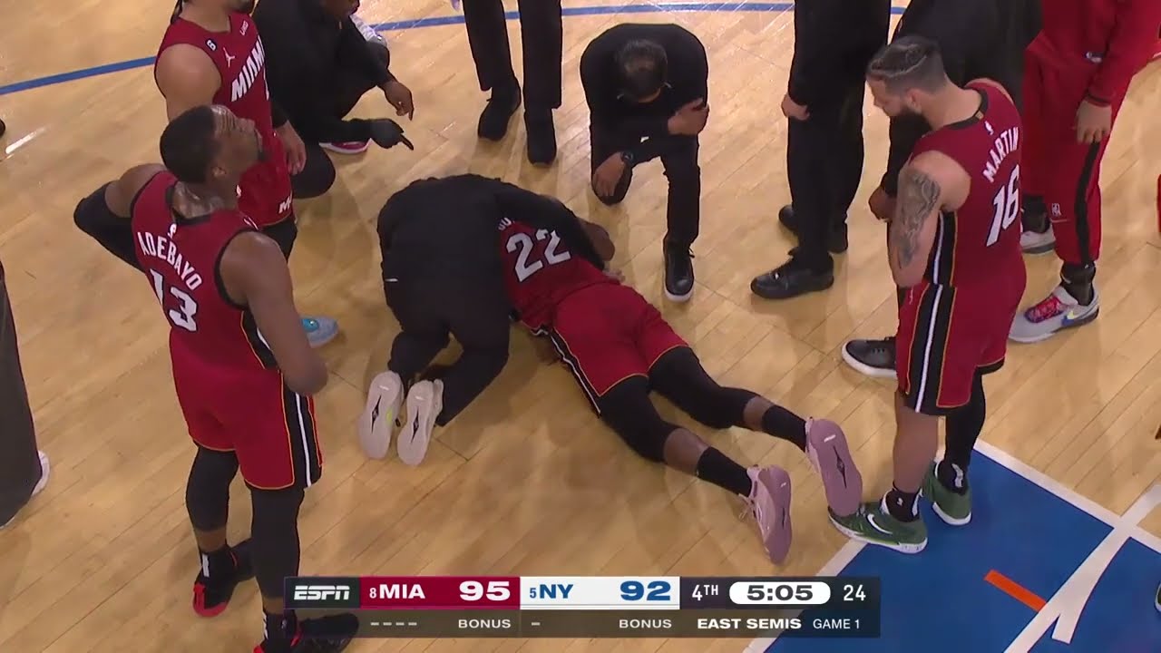 Jimmy Butler ANKLE INJURY in Game 1 😭