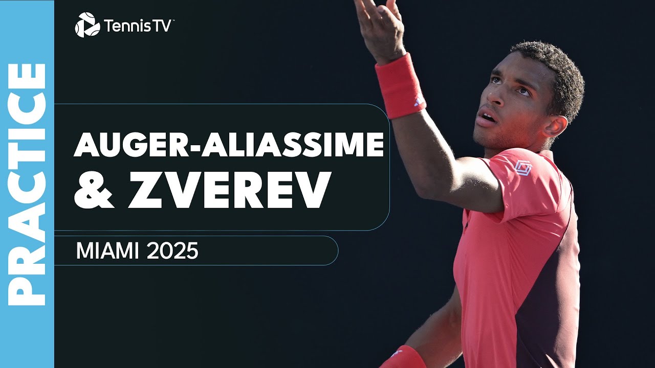 PRACTICE LIVE: Felix Auger-Aliassime & Alexander Zverev Practice In Miami