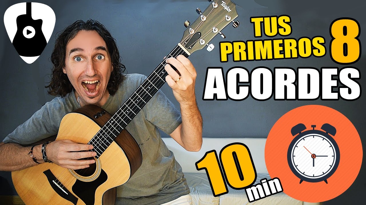 Como tocar guitarra fácil! Aprende 8 acordes básicos en 10 minutos!