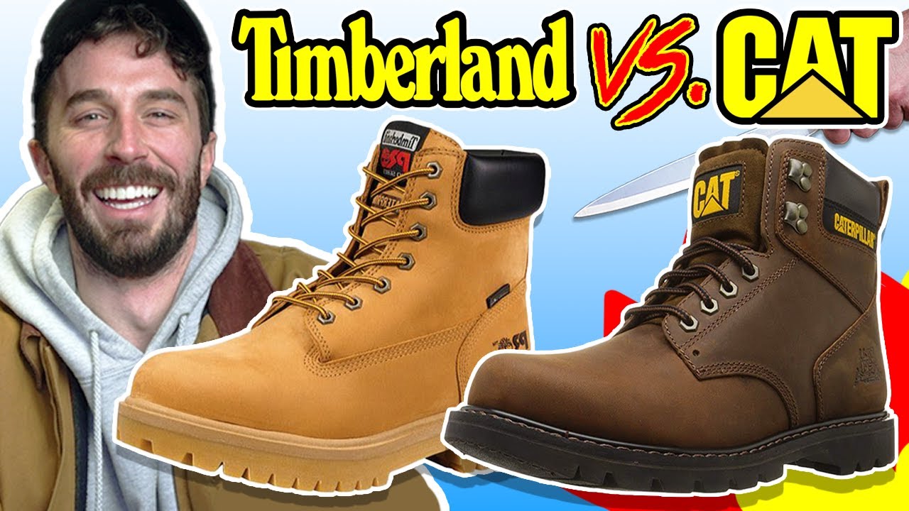 Best Budget Work Boot - Timberland Pro VS CAT - (CUT IN HALF)