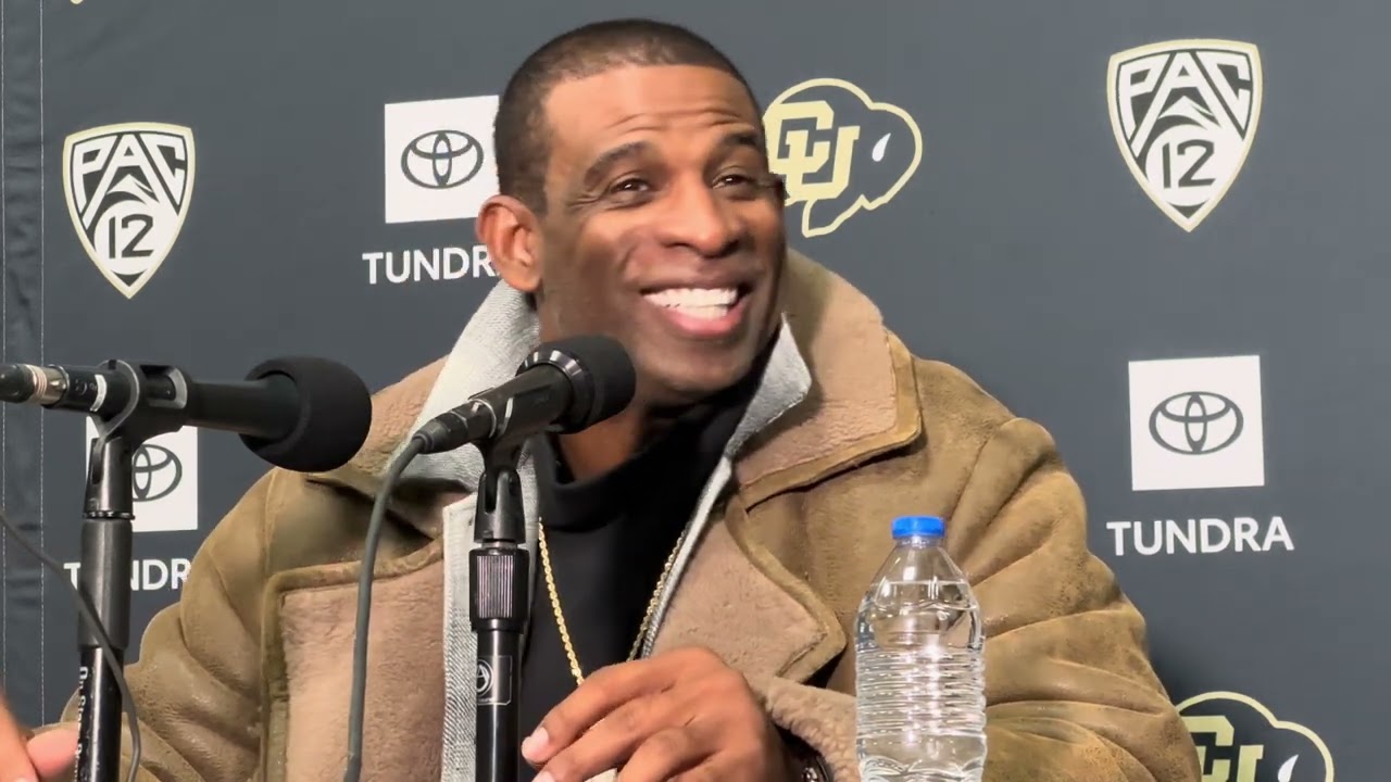 Deion “Coach Prime” Sanders following Colorado’s 2023 season finale