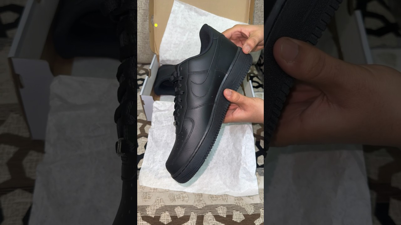 Nike Air Force 1 Black Unboxing #shorts