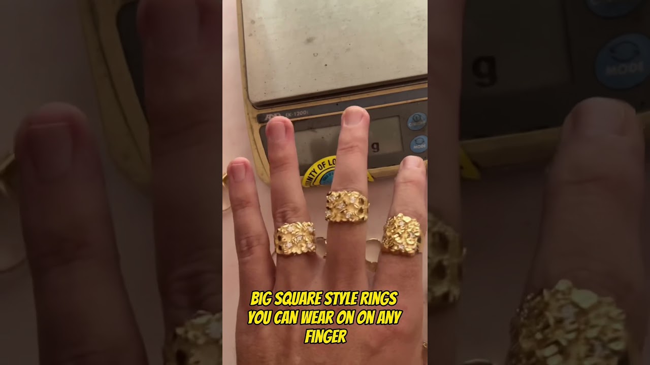 10K REAL GOLD NUGGET RINGS COLLECTION 10+ STYLES #shorts