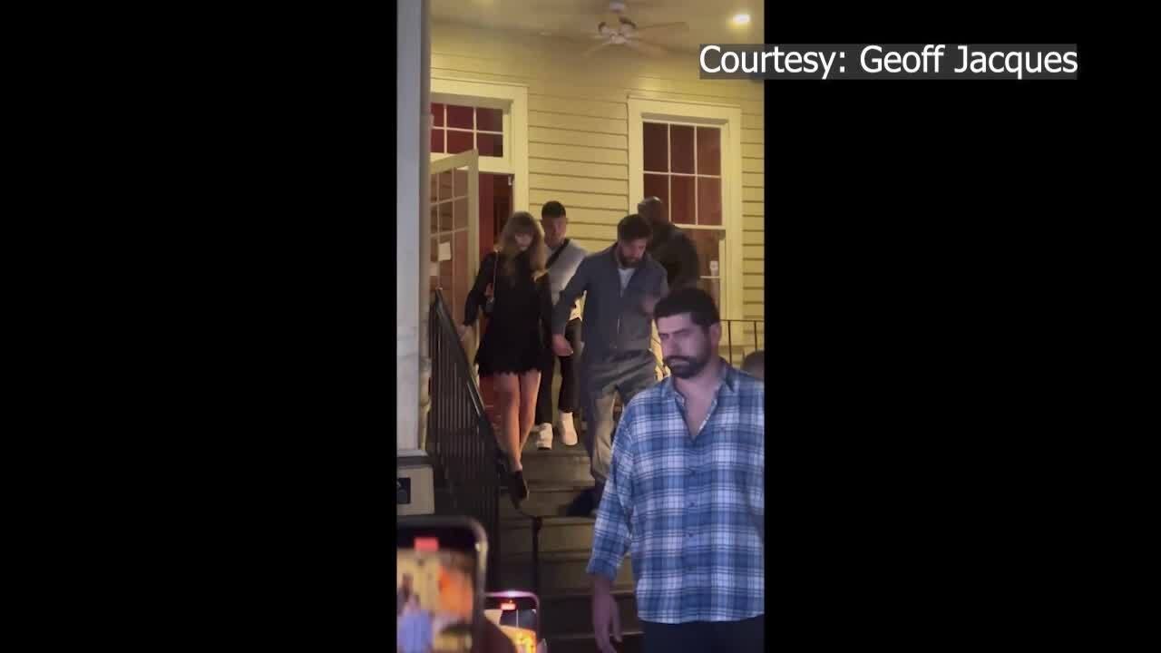 Taylor Swift and Travis Kelce spotted eating dinner in New Orleans for Super Bowl