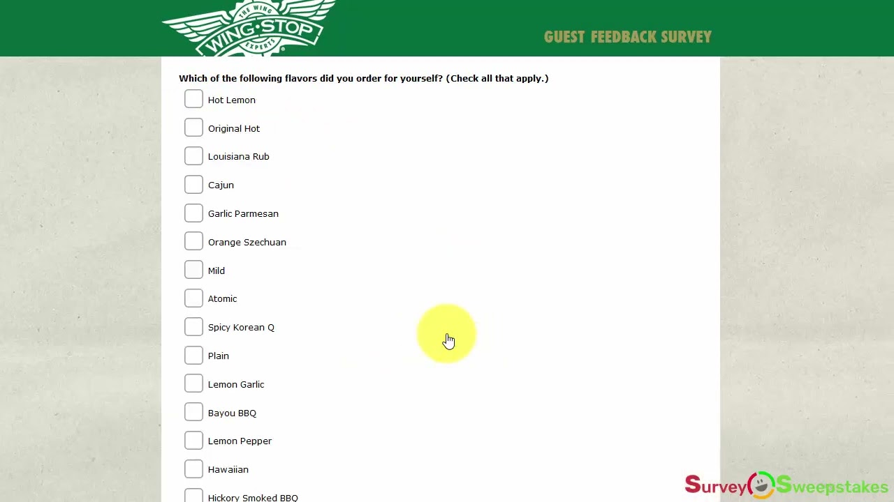 Wingstop Guest Satisfaction Survey - www.wingstop.com/survey | 2022