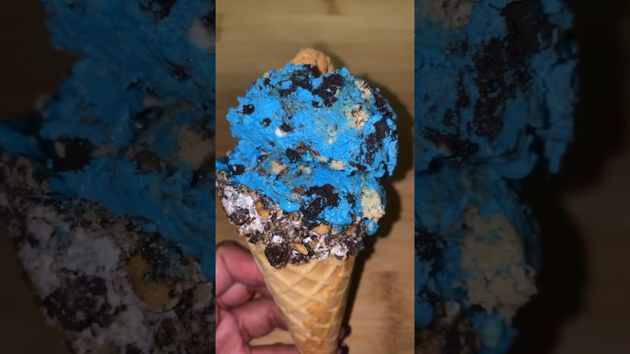 Cookie Monster Ice Cream #cookiemonster #icecream #fridaiskitchen