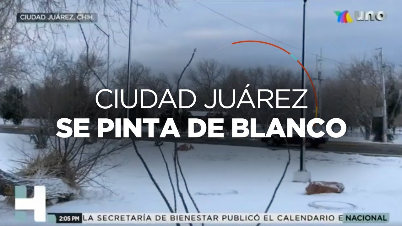 Intensa nevada en Ciudad Juárez; termómetros podrían llegan a los -15 grados