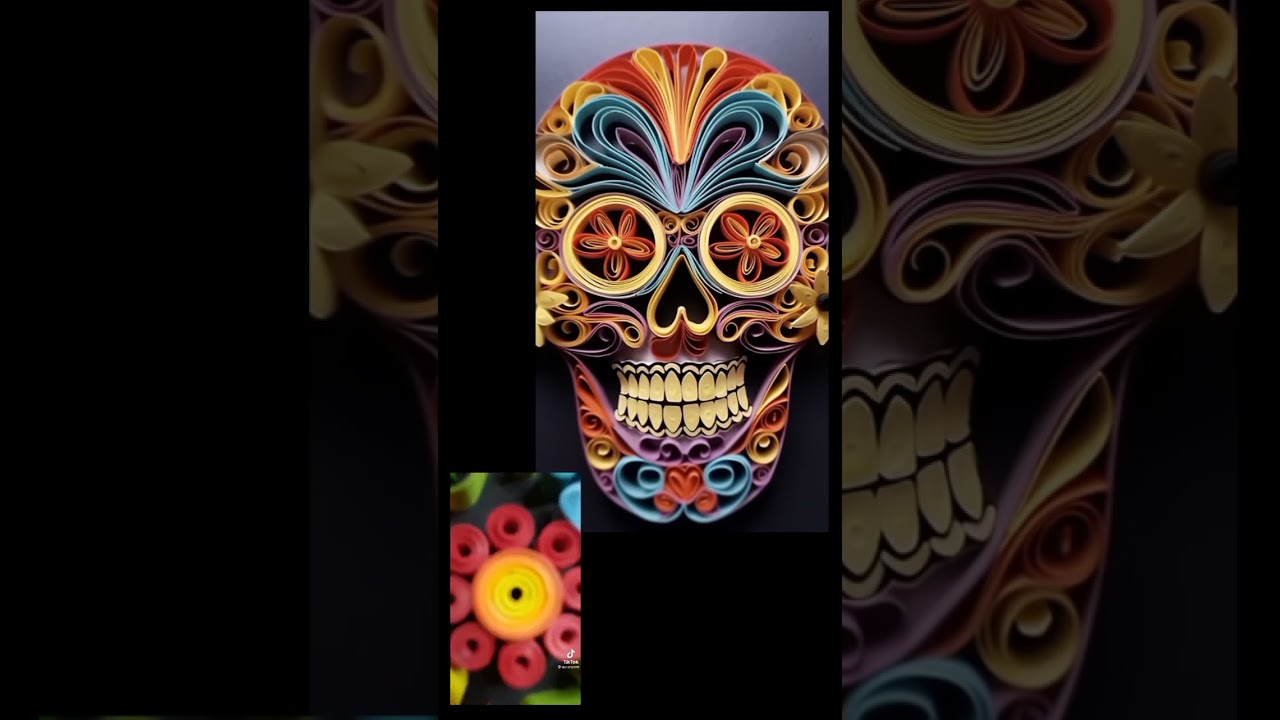 Excelente decoración de una calavera hecha de filigrana