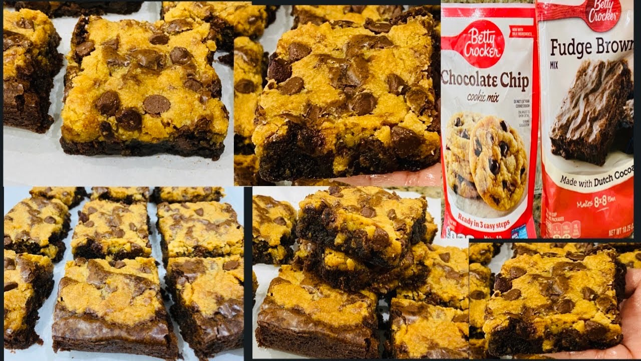 How To Make Brookies Using Betty Crocker Chocolate Chip Cookie Mix & Fudge Brownie Mix