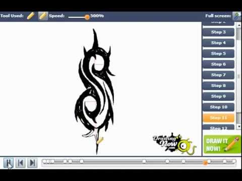 How to draw Slipknot S logo