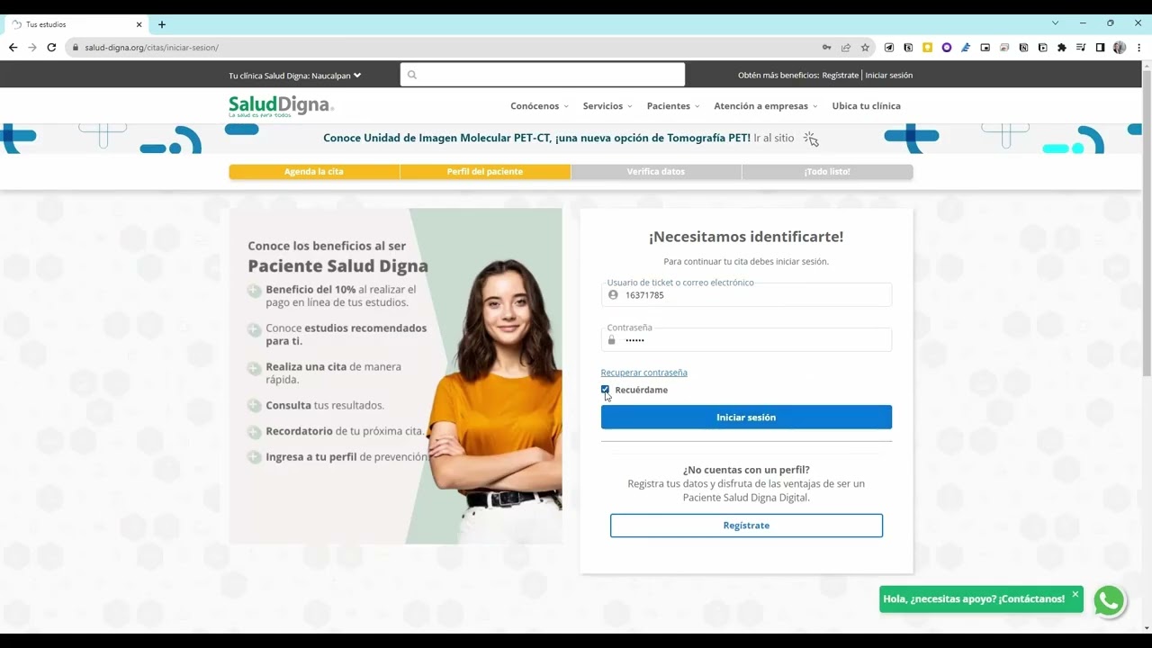 ¿Cómo agendar una cita para ESCANOMETRÍA en Salud Digna desde PC?