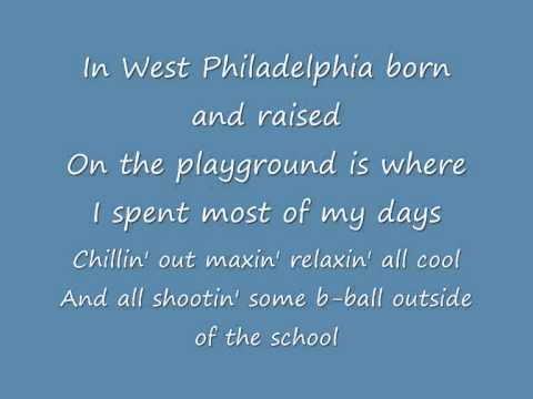 FRESH PRINCE OF BELL-AIR SONG LYRICS