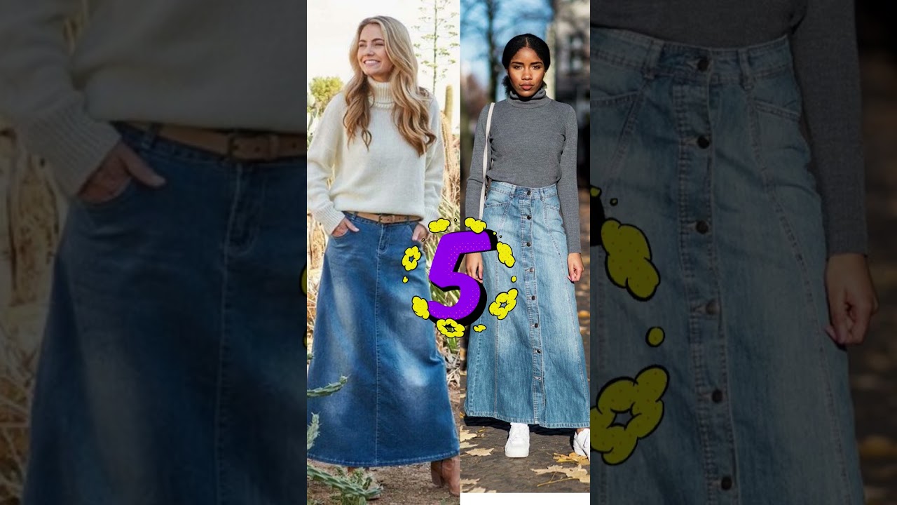Denim Skirt 2023 Outfits Ideas, How to Style Long Denim Skirt, Looks and Fashion Trends Spring 2023