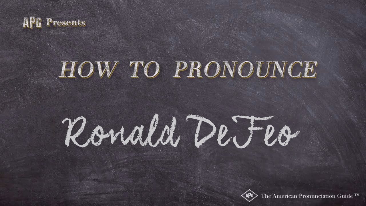 How to Pronounce Ronald DeFeo (Real Life Examples!)