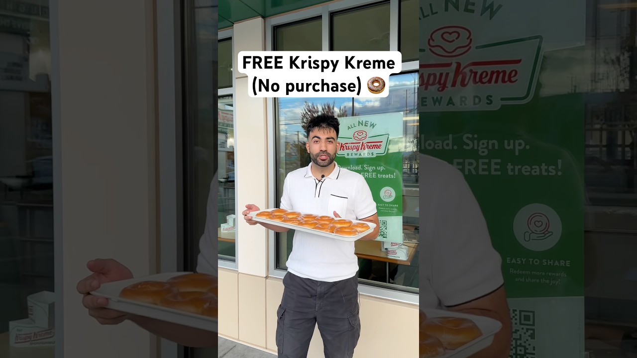Free Krispy Kreme Donuts 🍩 #krispykreme #fastfood