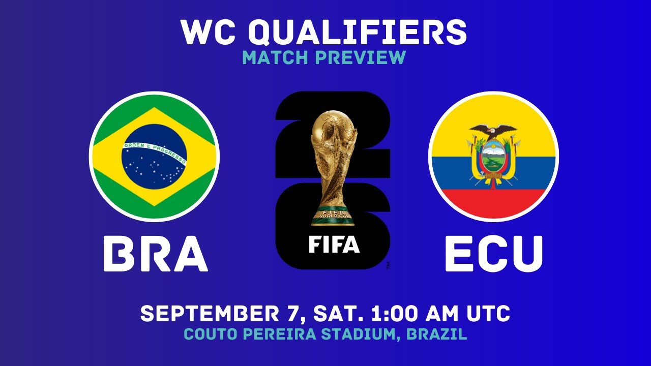 Brazil Vs Ecuador - FIFA World Cup 2026 Qualifiers Match Preview | H2H, Predictions, & Lineups