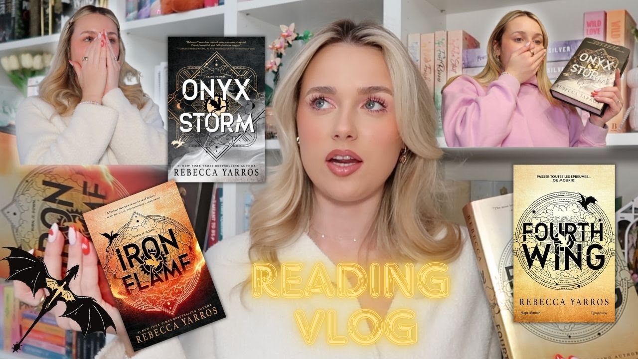 FOURTH WING, IRON FLAME AND ONYX STORM READING VLOG!/ The most anticipated book release of the year!