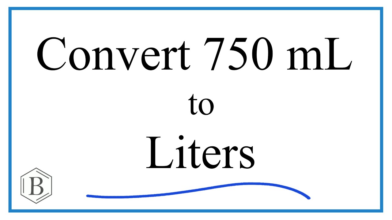 Convert 750mL to L (750 milliliters to Liters)