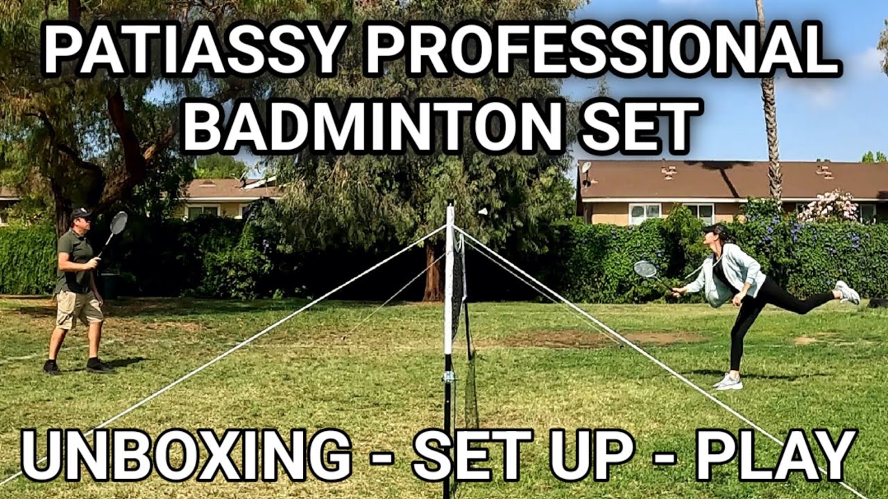Patiassy Professional Badminton Set with 4 Carbon Aluminum Rackets Unboxing Video