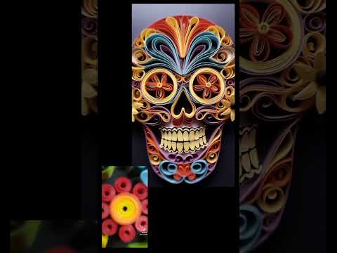 Excelente decoración de una calavera hecha de filigrana