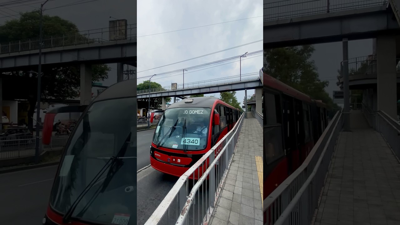 Scania Neobus Mega BRT entrando a la estación Coyuya de la L2 del Metrobús de la CDMX.