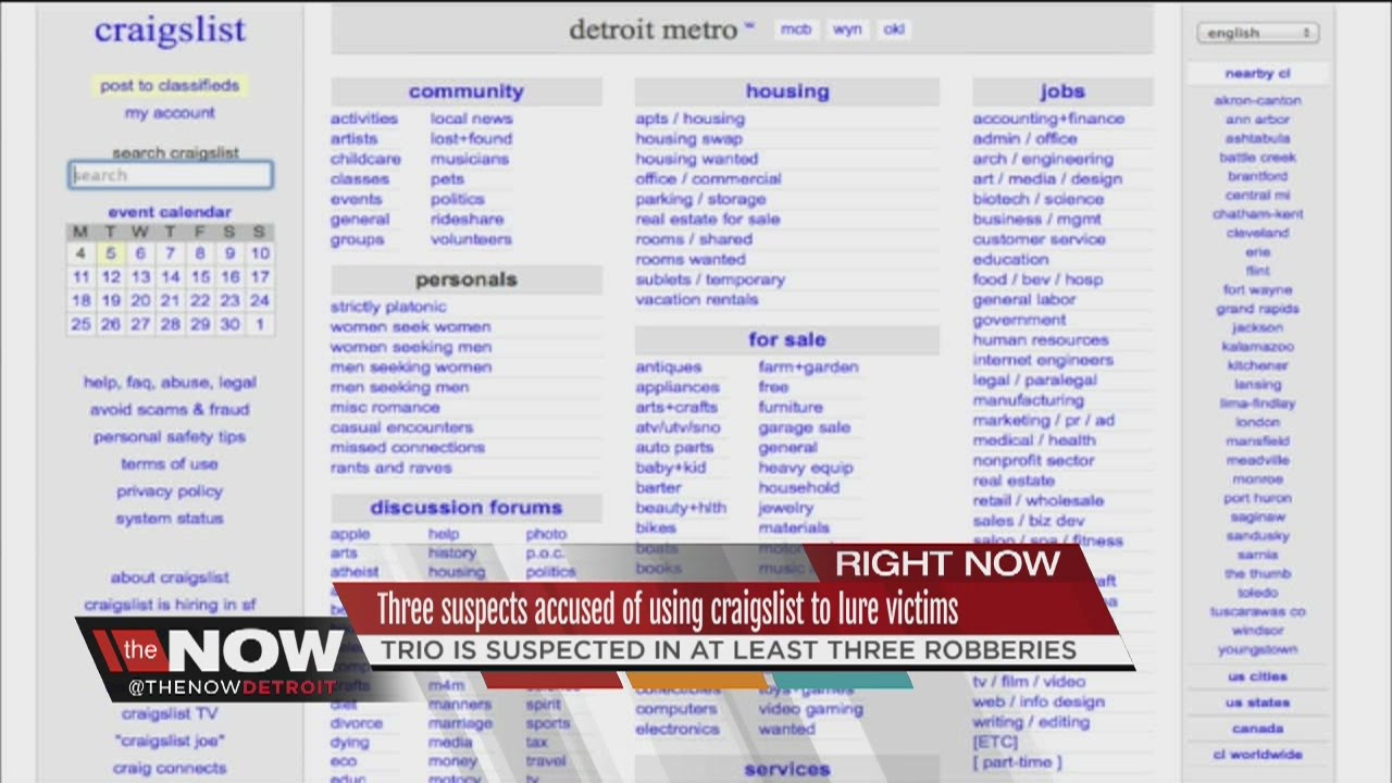 Three suspects accused of using Craigslist to lure victims