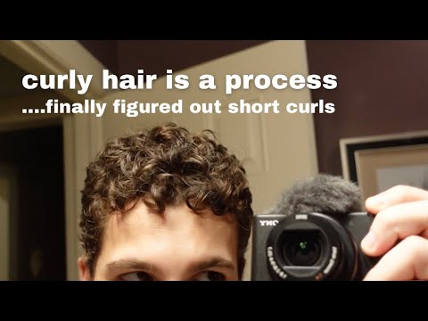men’s (life changing?) SHORT curly hair styling routine (figured out how to define the curls too)