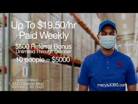 Macy's Hiring in Martinsburg WV 2020