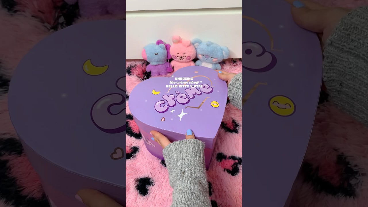 use code: KARA for 10% off The Créme Shop items! 💜 unboxing the Hello Kitty x BT21 collab 🥹 #bt21