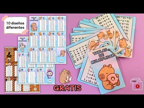 ¡Llavero de Tablas de Multiplicar de Capibara! 🦫 DESCARGA GRATIS✨📖