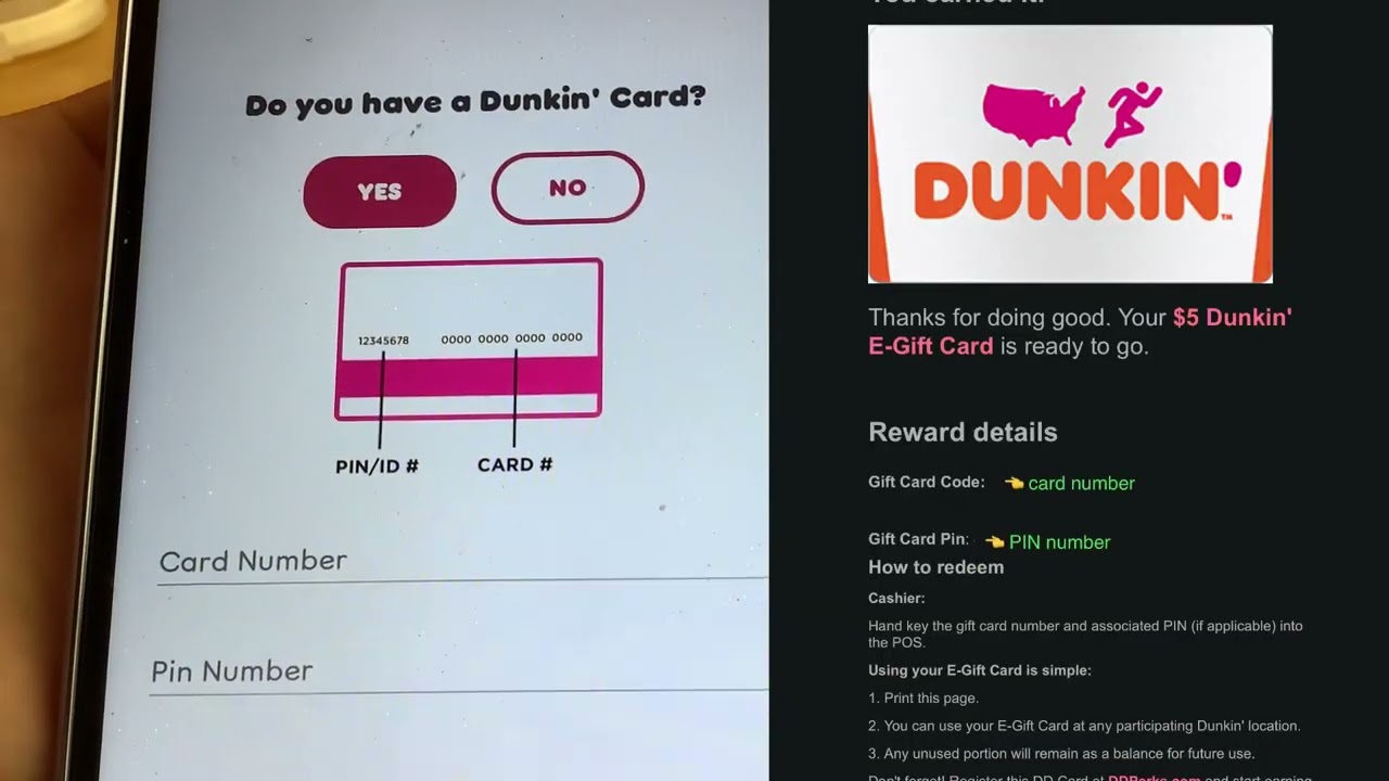 How to load Dunkin’ Donuts gifts card to your phone received from email