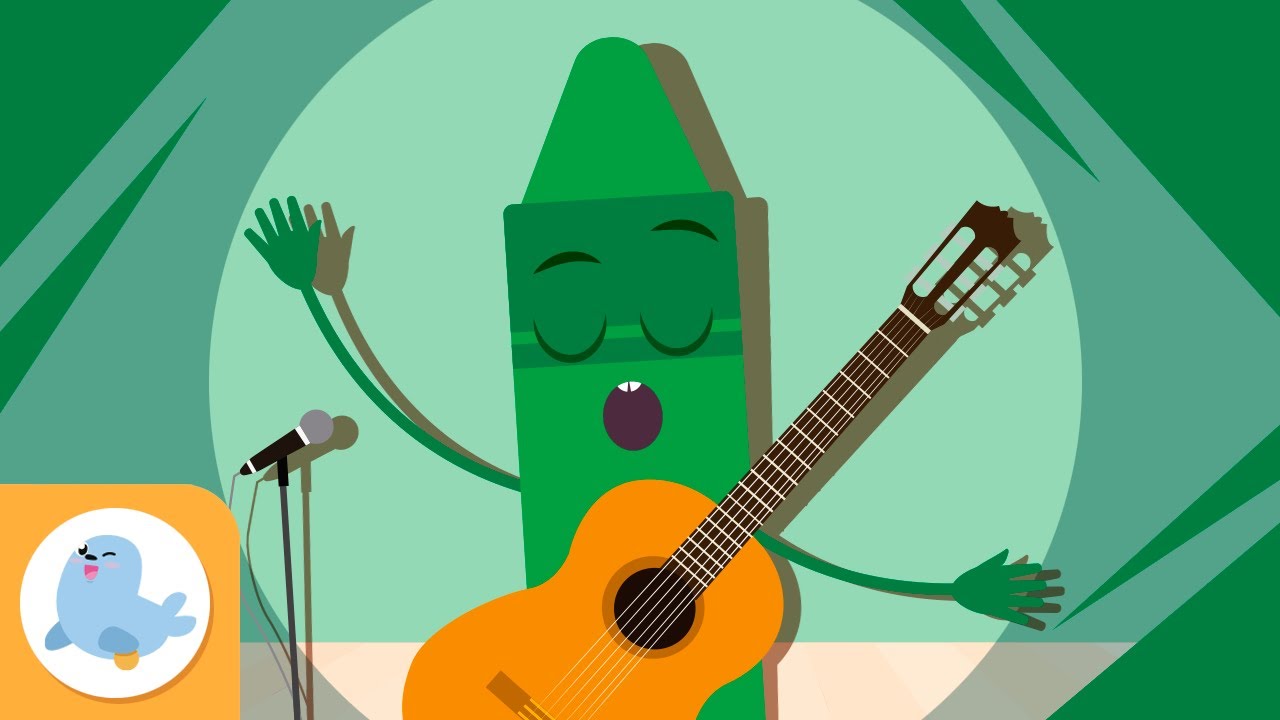 El color verde para niños - Aprende los colores - Canciones de los colores
