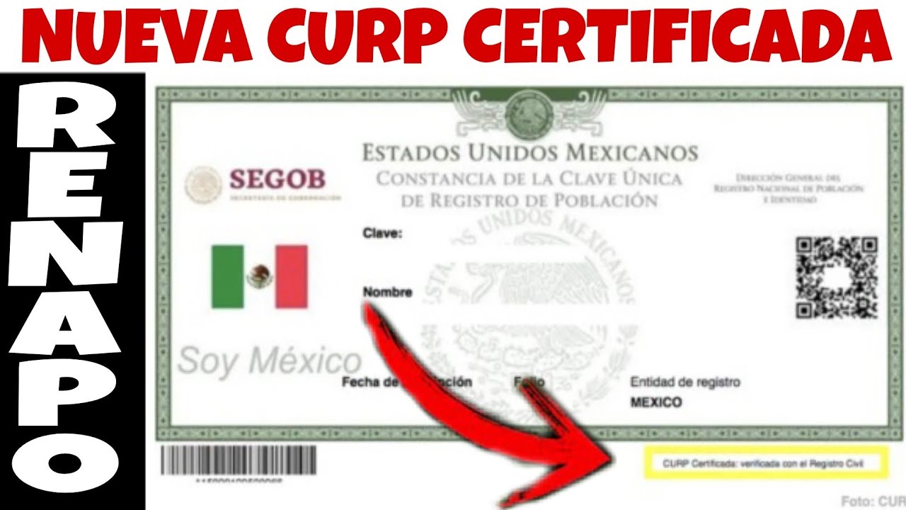 NUEVA CURP RENAPO CERTIFICADA, GRÁTIS PASOS Y REQUISITOS AQUÍ