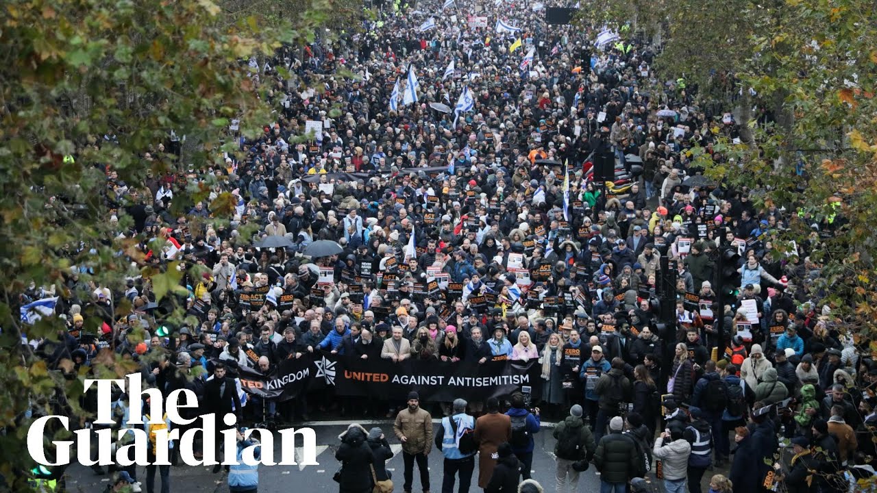 Thousands march against antisemitism in London