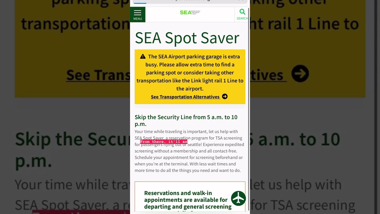 Time saving tip in Seattle: use SEA Spot Saver