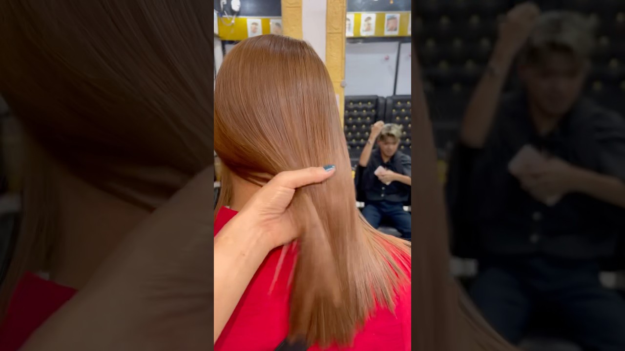Golden Brown Hair Color #besthaircare #besthaircolor #rebonding #fypviral #hairstyle #after #blond