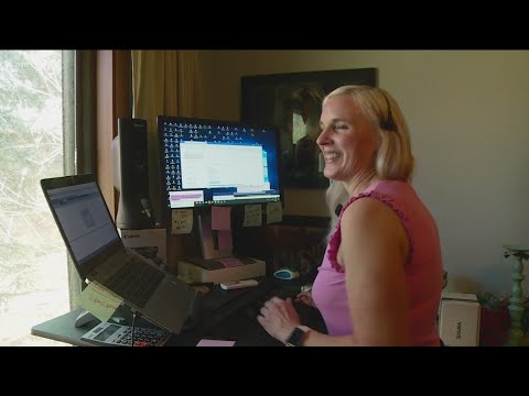 Work-at-home mom loses 50 pounds, while walking 6500 miles on a treadmill under her desk