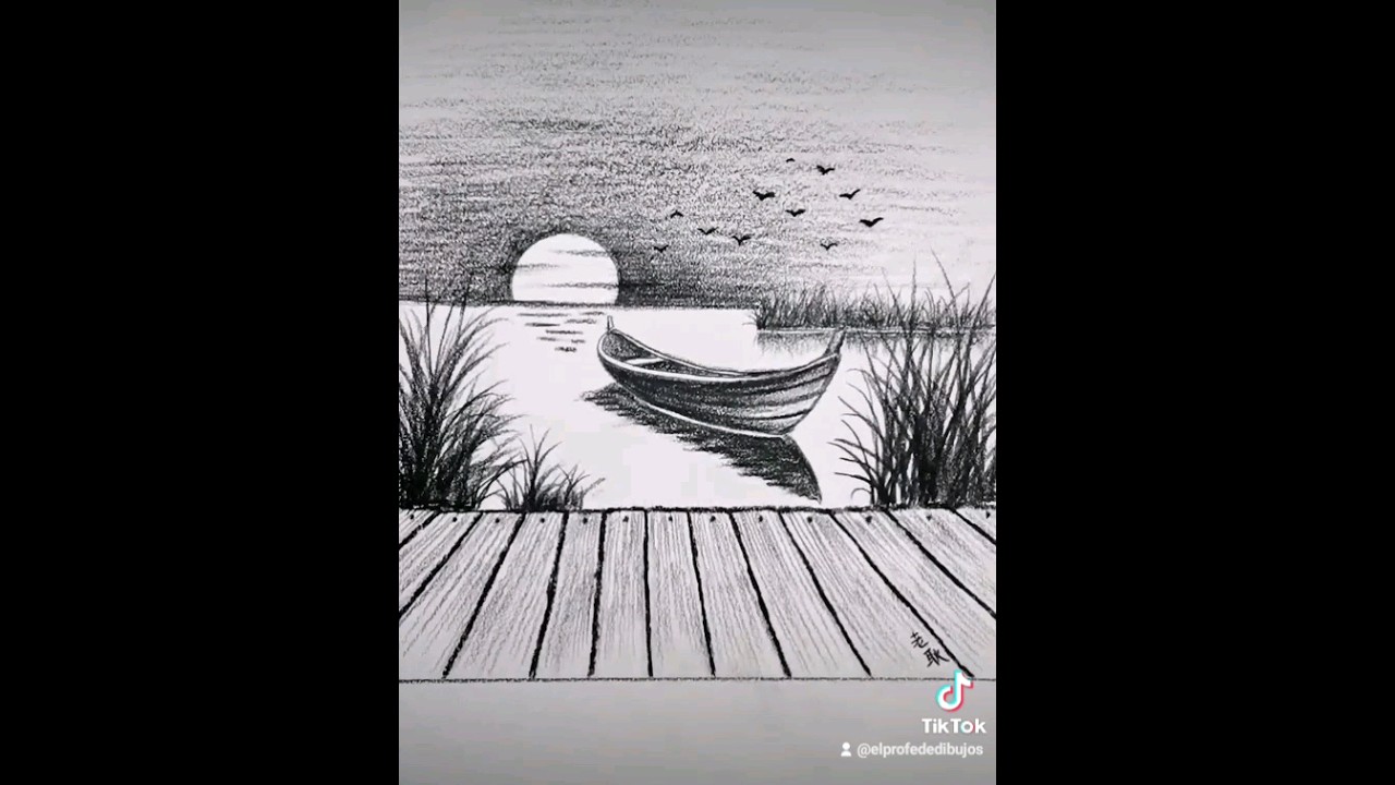 Como dibujar un paisaje #dibujos #ilustracion #arte #grafito #paisajes #reflexiones