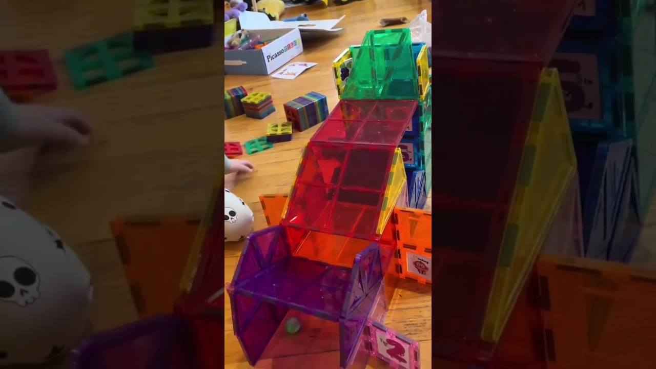 PicassoTiles PicassoToys Magnetic Tiles Ball Run Ramp Kids Activities Education Play Ideas Fun Time
