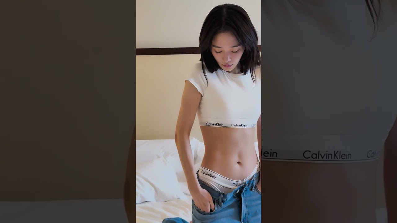 In bed with Park Gyu-young. Summer starts with iconic underwear and baggy jeans. #CalvinKlein