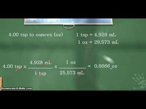 Volume conversion: teaspoons (tsp) to ounces (oz)