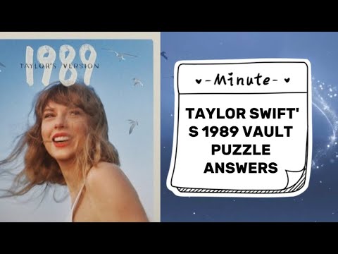 Taylor Swift 1989 vault puzzle ANSWERS | Taylor Swift vault puzzle answers