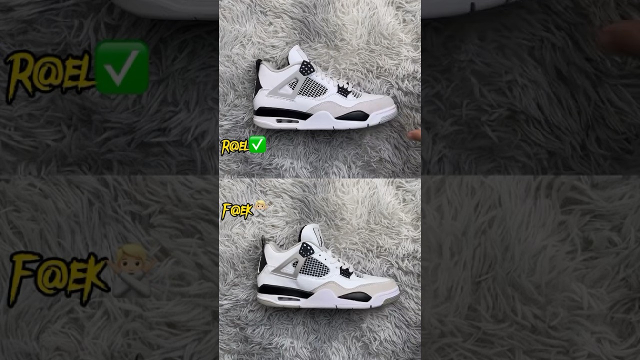 Real Vs Fake Military Black Jordan 4 🖤 #sneakerhead #sneakers #viral