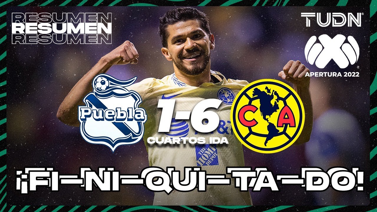 Resumen y goles | Puebla 1-6 América | Liga Mx AP2022 - Cuartos IDA | TUDN