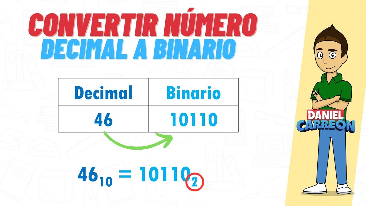 CONVERTIR UN NÚMERO DECIMAL A BINARIO - Super facil - Para principiantes